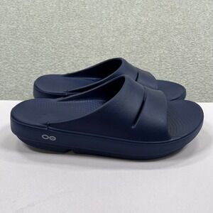 Oofos Ooahh Sport Slides Sandals Womens 9 Blue Recovery Comfort Slip On Unisex